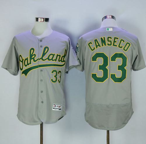 Athletics #33 Jose Canseco Grey Flexbase Authentic Collection Stitched MLB Jersey